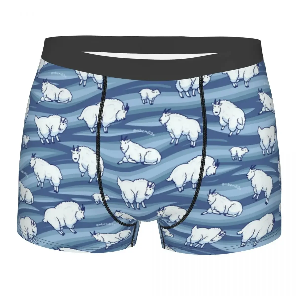 Mountain Goats Men's Underwear Animal Boxer Briefs Shorts Panties Humor Breathable Underpants for Male