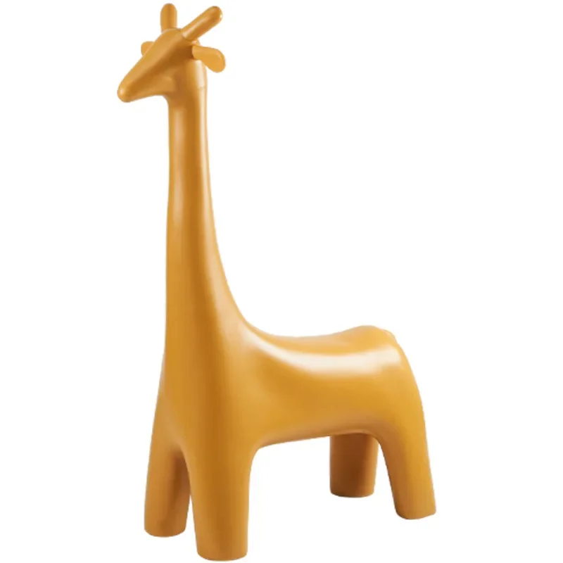 Nordic children's animal stool creative baby giraffe chair home living room web red color cartoon shoe stool