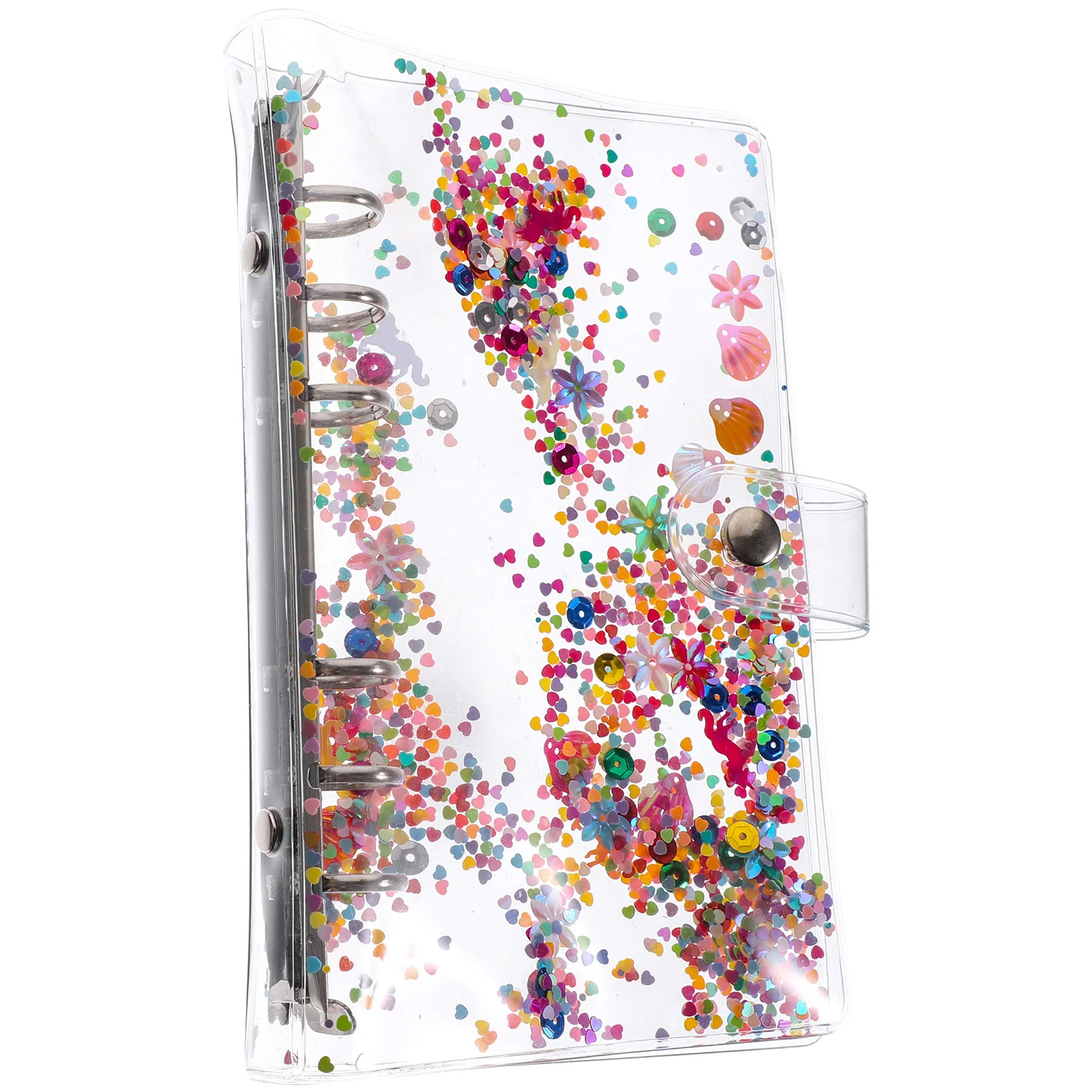 A6 Loose Leaf Binder Cover Glitter Decorative Notebook Shell For School Office Supplies Students Teachers Lightweight Portable