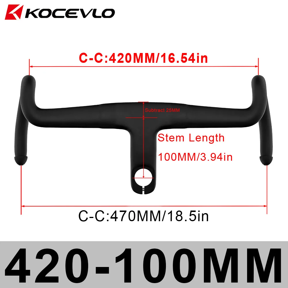 KOCEVLO K05 SES Gravel Carbon Geïntegreerd Stuur Voor 28,6 mm Vork Met Spacers Fietsen Interne kabels Weg Eendelige Stuurpen