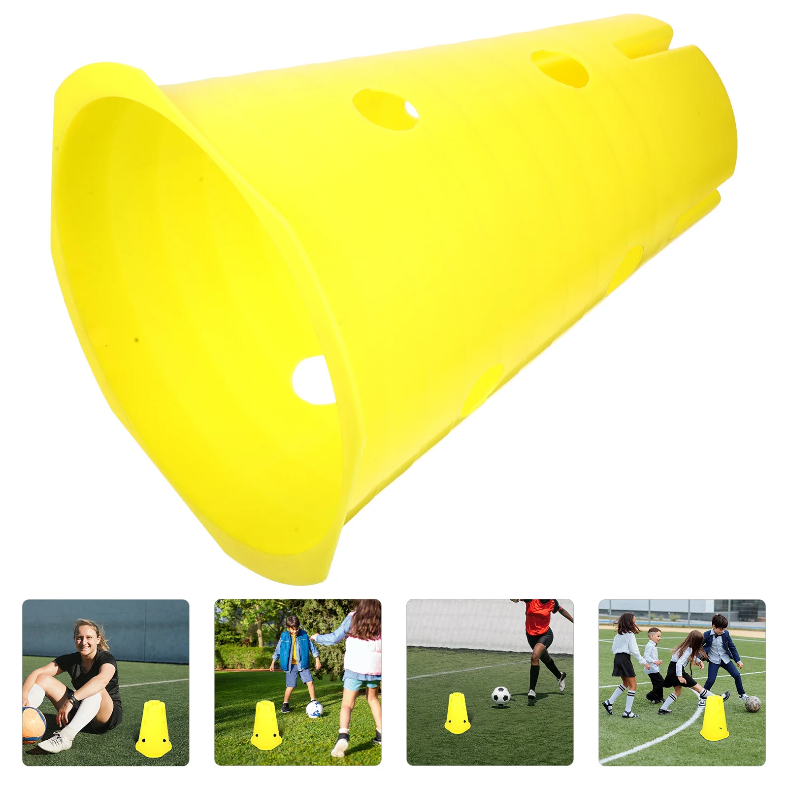 กรวยฝึกซ้อมฟุตบอลแบบพกพา สีสันสดใส ทนทาน อุปกรณ์ฝึกซ้อมความคล่องตัว สำหรับกีฬาฟุตบอล