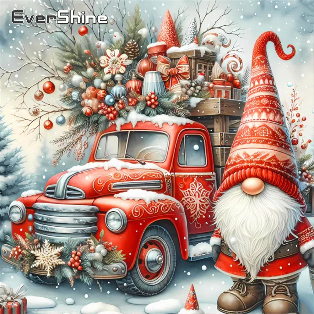 Evershine Auto Diamant Malerei Landschaft DIY Voll Platz Runde Diamant Stickerei Zwerg Winter Neue Ankunft Mosaik Weihnachten Geschenk