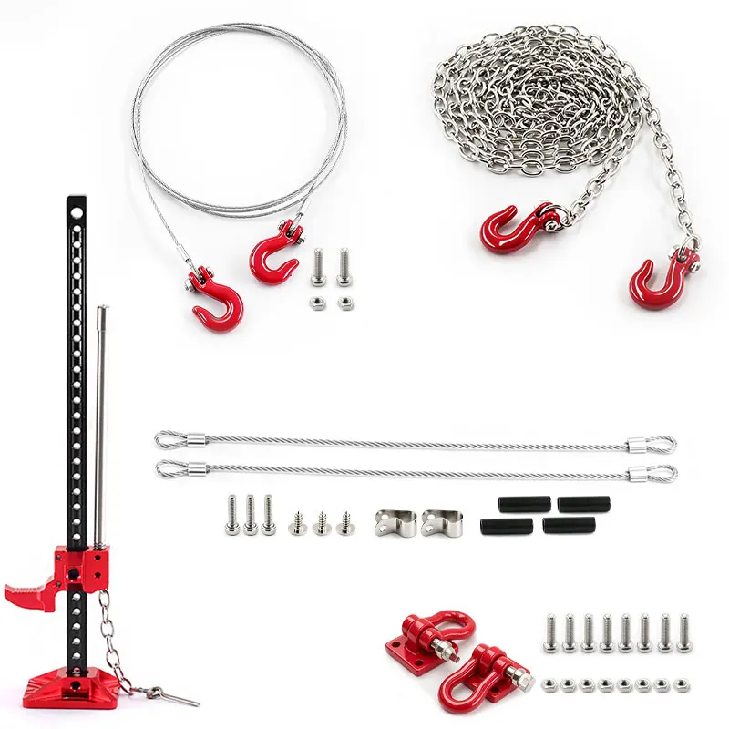 Image of 1/10 RC Rock Crawler Upgrade Zubehör Schwerlast-Abschleppkette Wagenheber-Schäkel-Werkzeugset für Traxxas TRX4 Axial SCX10 Capra