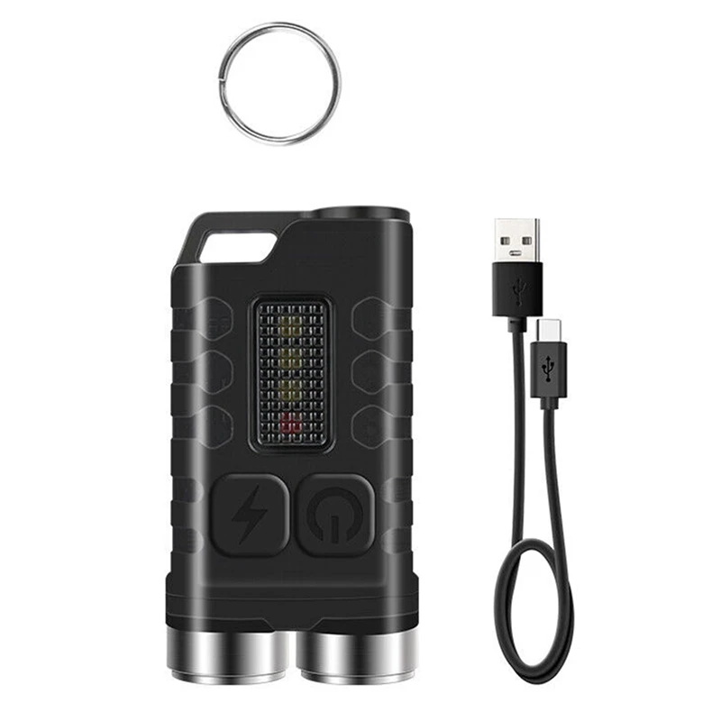 V3 Keychain EDC Portable Flashlight 900LM Type-C Rechargeable With Magnetic Tailcap Mini Work Light For Camping