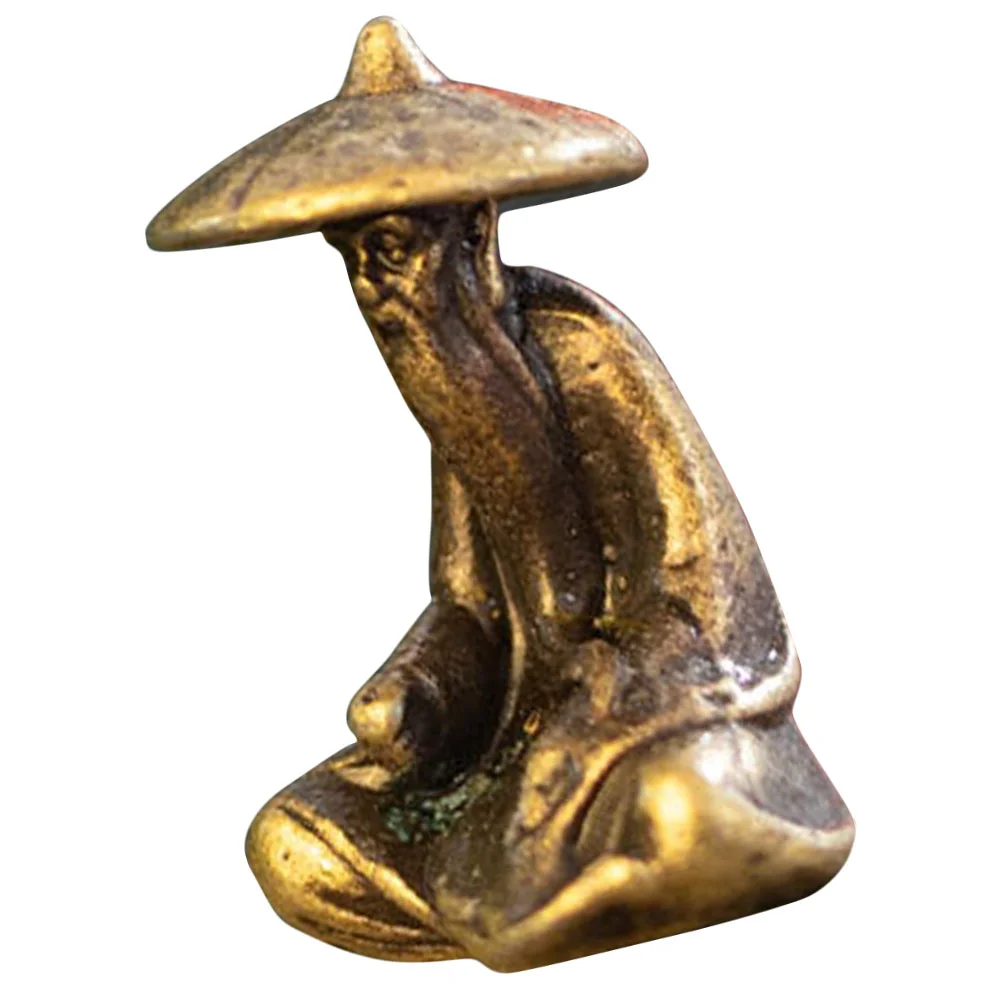

Alloy Fisherman Statue Miniature Decorations for Aquariums Bonsai Home naments Lightweight Compact Fish Tank Adornments