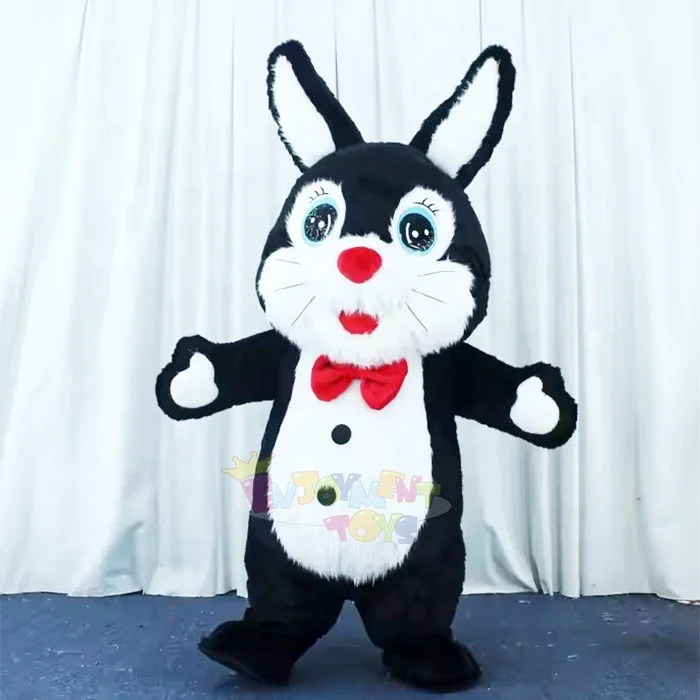 

Adult Cartoon Inflatable Black Rabbit Mascot Doll Costume Mall Activity People Wear Cosplay Doll Costume Customization