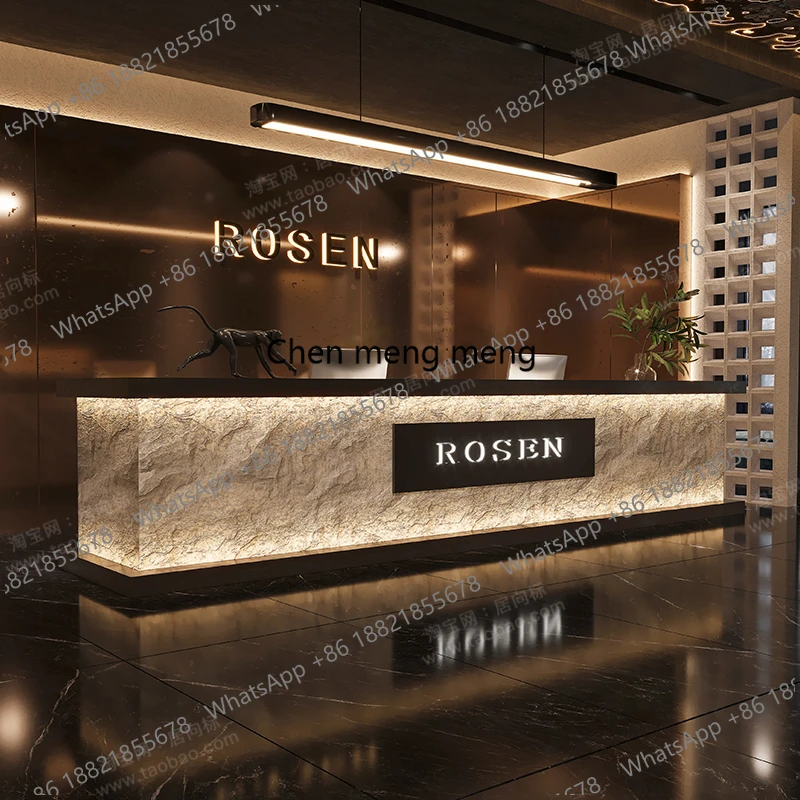 Medical Dental Reception Counter Luxury Black Restaurant Reception Counter Cashier Checkout Receptiebalie Toonbank Furniture