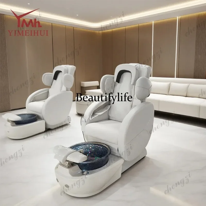 M138 TTT High end comfortable electric reclining foobath chairs luxury massage spa pedicure chair for salon with bowl