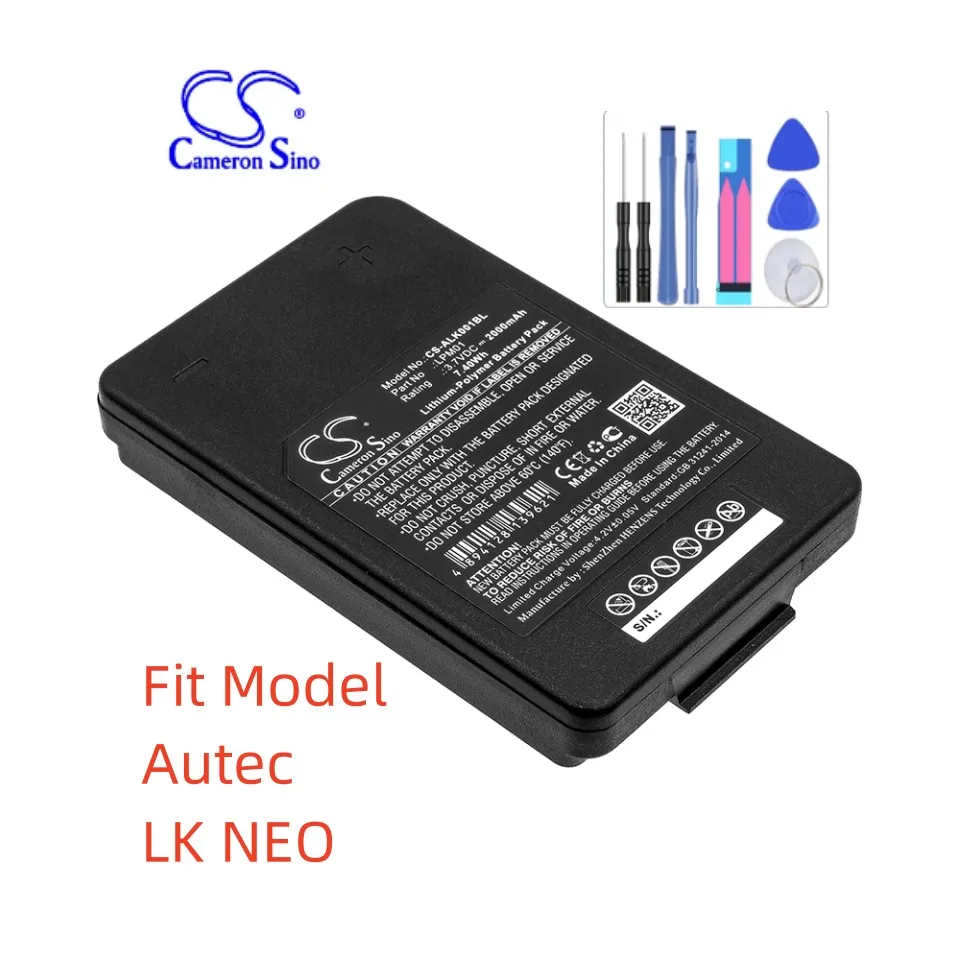 Remote Controller Battery For Autec LPM01  LPM01LI  R0BATT00E10A0 LK NEO 2000mAh / 7.40Wh Black  Li-Polymer  3.70V