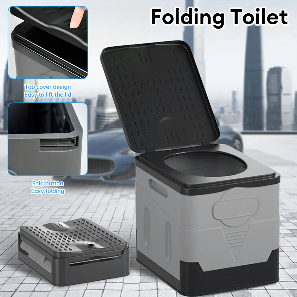 Toilette pieghevole portatile per vasino da campeggio all\'aperto per adulti copertura per bambini Design sedile wc wc riutilizzabile per viaggi in