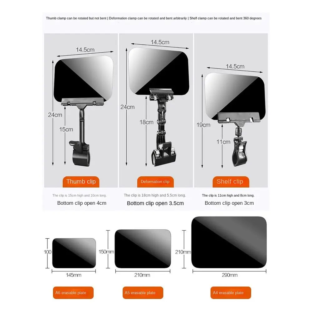 칠판 가격 태그 지울 수 있는 광고 디스플레이, 식품 가격 라벨, 클립 가격 표시 거치대, 방수, A4, A5, A6