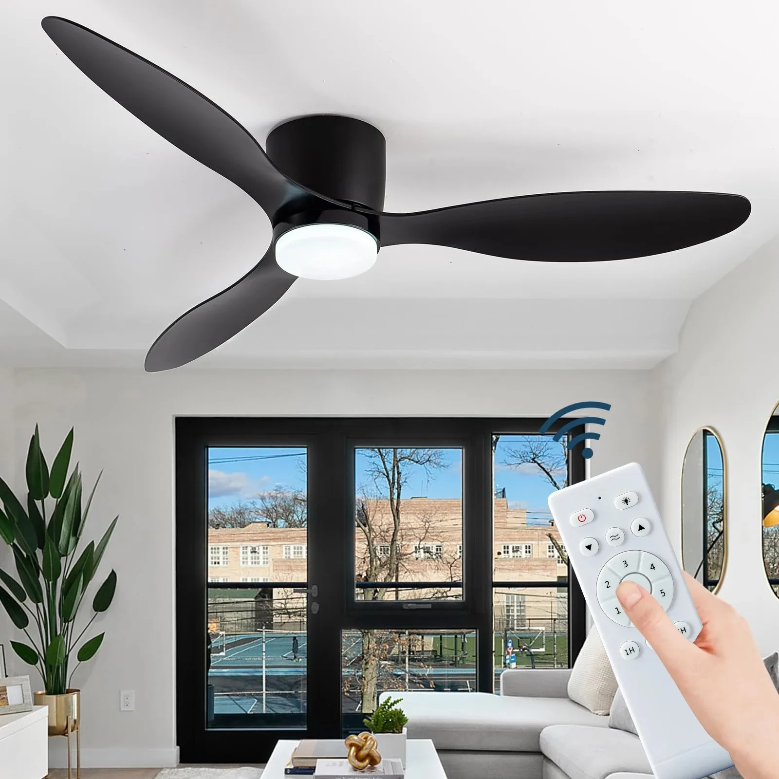 IRALAN Modern Ceiling Fan Lamps 22 42 52 Inch DC Motor 6 Speeds Electric Fan with Remote Low Floor  Led Ceiling Fan with Light