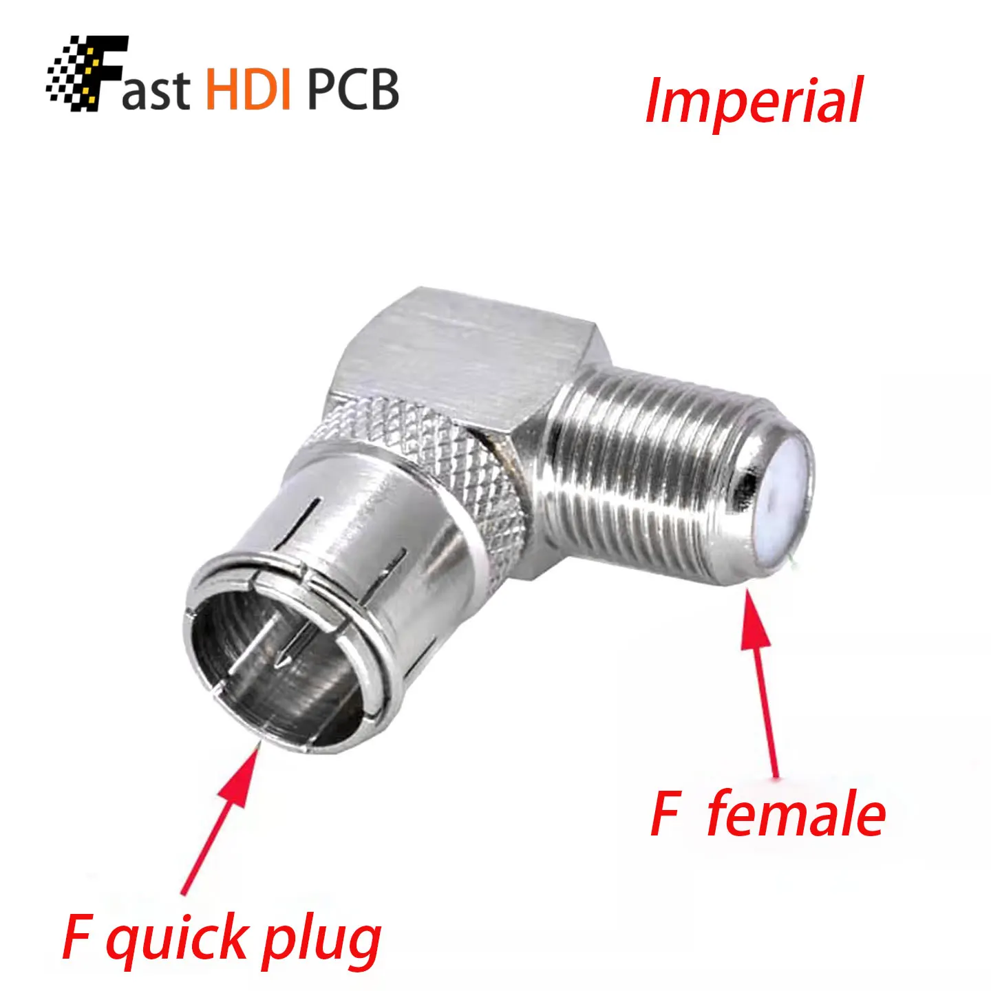 F Female to Quick Plug Adapter F Type to Fast Connector Right Angle for Cable TV Antenna Set Top Box Satellite Receiver Coaxial