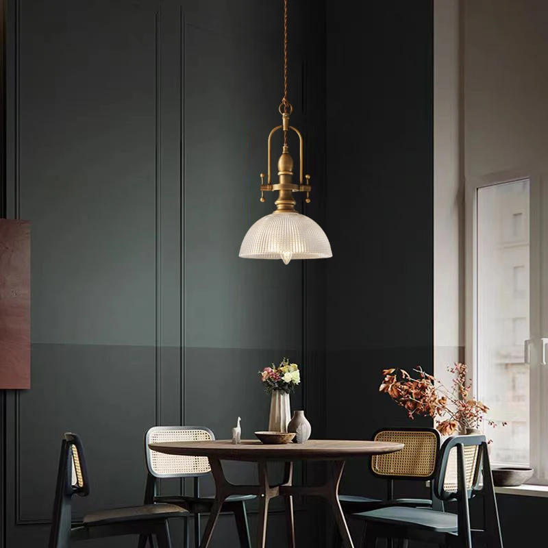 American Retro Pendant Lights Glass Lampshade Suspension Luminaire Restaurant Bar Cafe Corridor