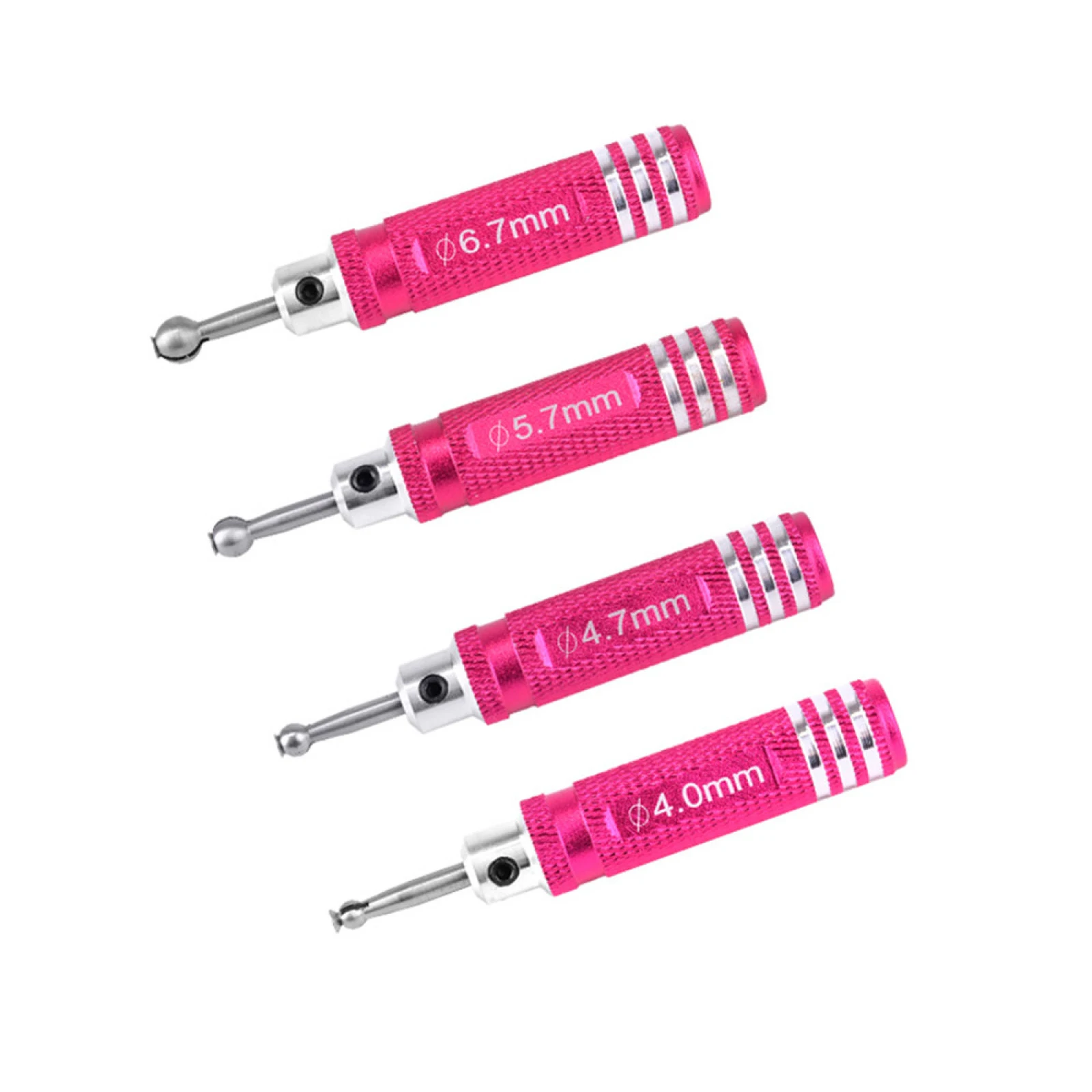 4Pcs RC Car Ball Head Reamer 4.0/4.7/5.7/6.7mm Steel Ball Head Reamer Driver Repair Tools Kit For RC Model Tool Accessories DIY