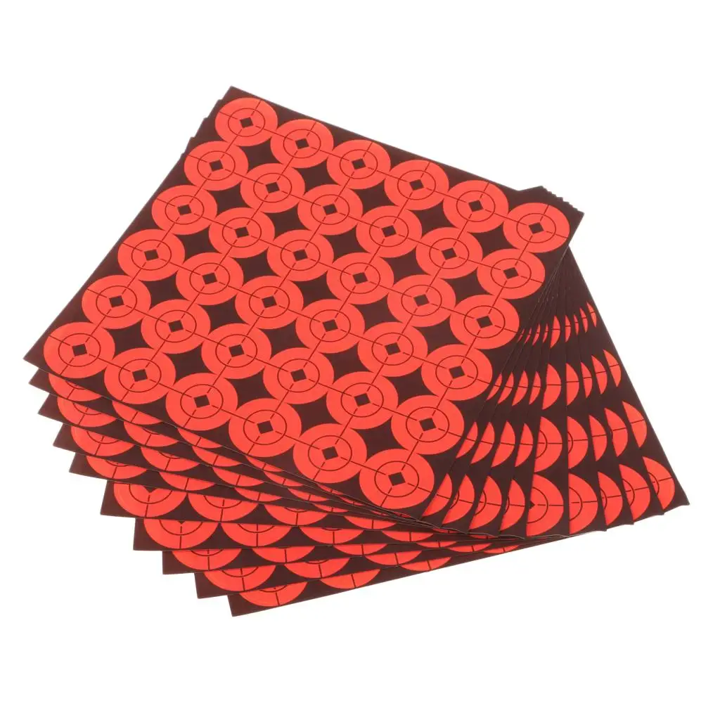 Shooting Paper Target Self Adhesive Archery Stickers High Visibility Orange Practice Pads for Range Training