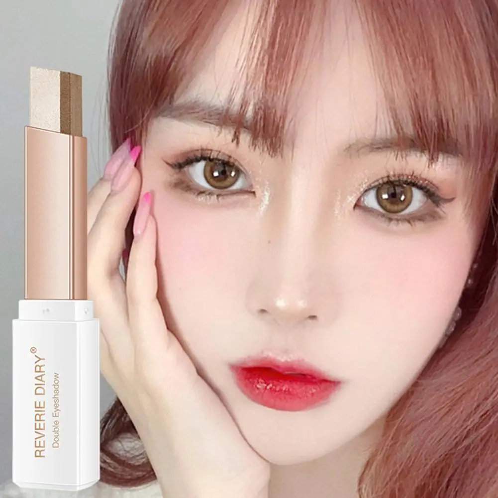 2colors Glitter Eye Shadow Gradient Velvet Shadow Stick Makeup EyeShadows Lasting Cosmetics Long Maquillaje U2B7