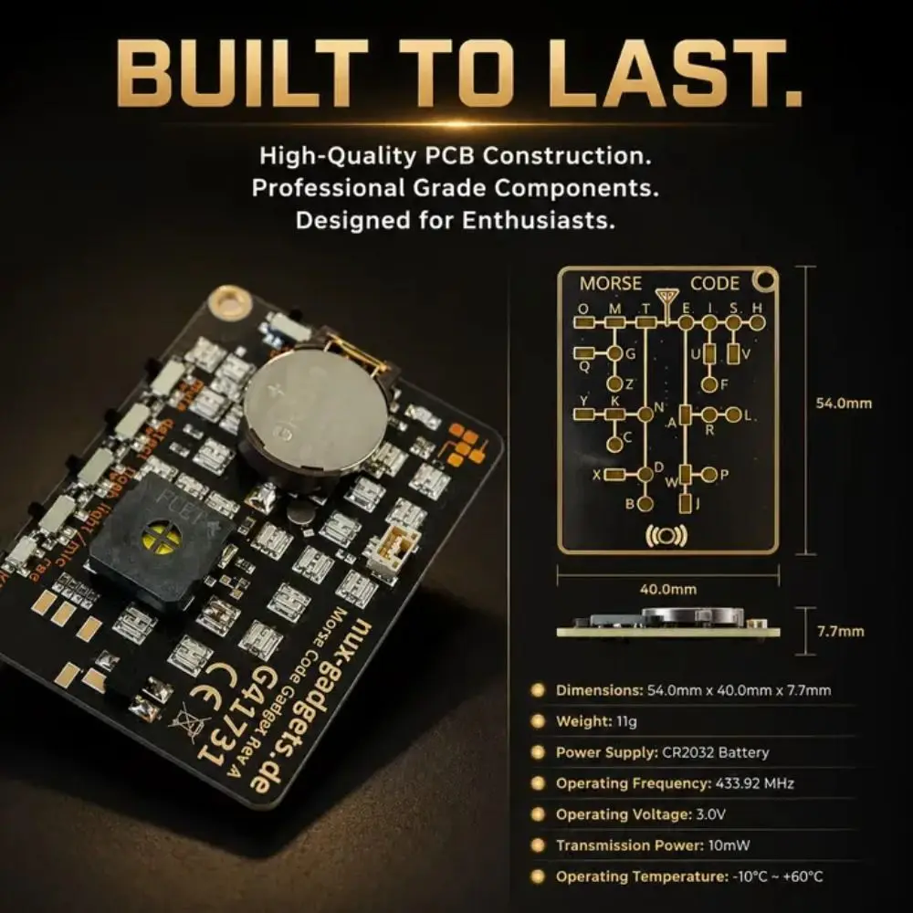 LED Morse Code Trainer Card Pocket-Sized Portable Encryption Practice Device Lightweight Morse Code Practice Trainer