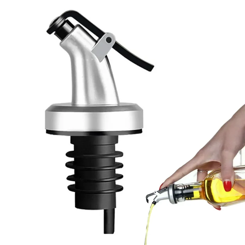 Oil Bottle Stopper Lock Plug Seal Leak-proof Food Grade Rubber Nozzle Sprayer Liquor Dispenser Wine Pourer Kitchen Bar Tool