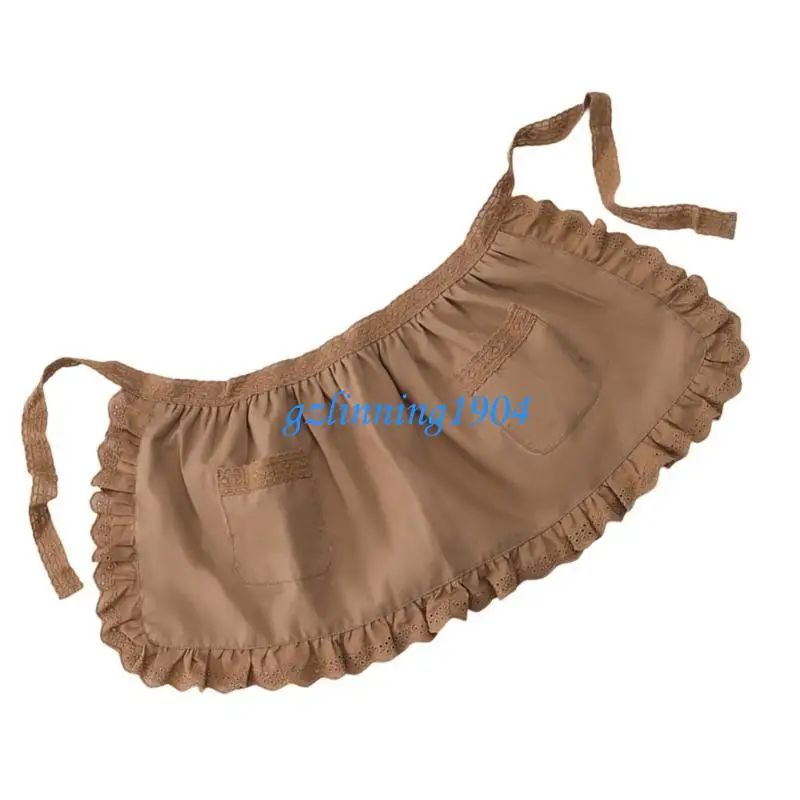 

L5YD Children Waist Apron with 2 Pocket Light Weight Polyester Cooking Apron for Kids