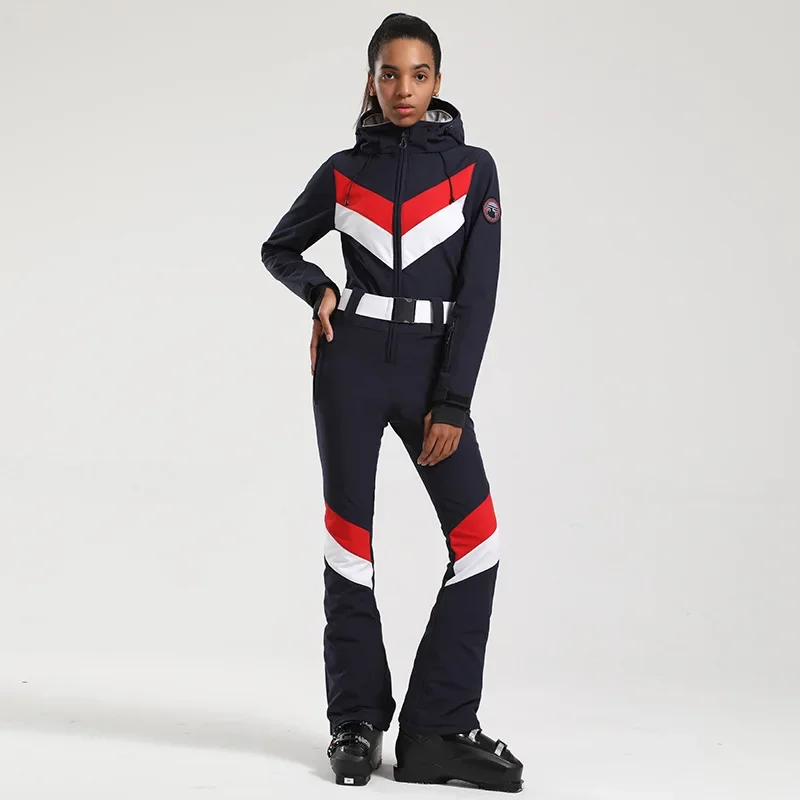 customized skating suit double board outdoor windproof breathable thick retro ski suit set for women justocorps de gymnastique