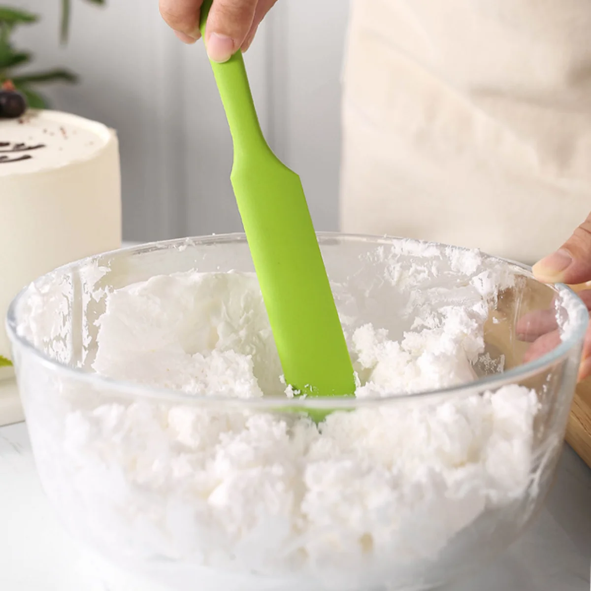 Pastry Chef Baking Exclusive Silicone Long Handle Scraper Butter Stirring Spatula Biscuit Paste Mixing Tool Cake Cream Whipping