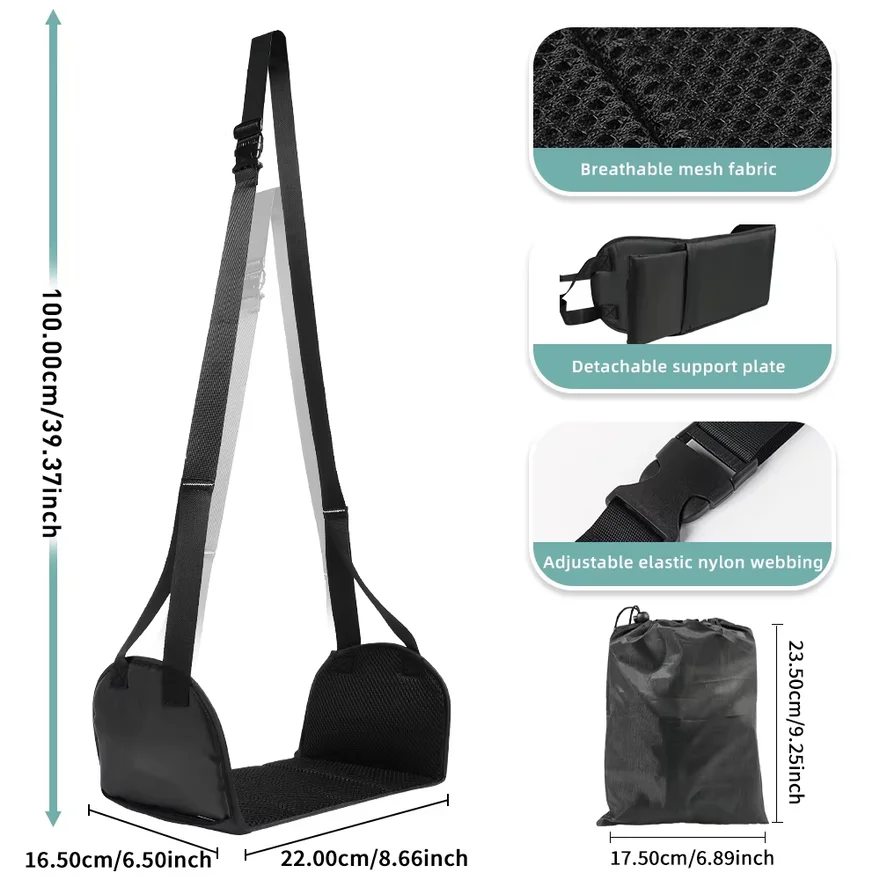 Newest Airplane Foot Hammock Airline Foot Rest With Removable Pad Adjustable Strap Foot Hammock With Menory Foam For Travel