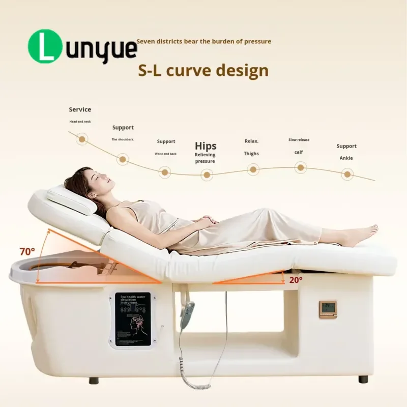 Luxury Electric Spa Bed Adjustable PU Leather Wood Frame High Density Sponge 1/2 Motor Massage Table Modern Design for Beauty