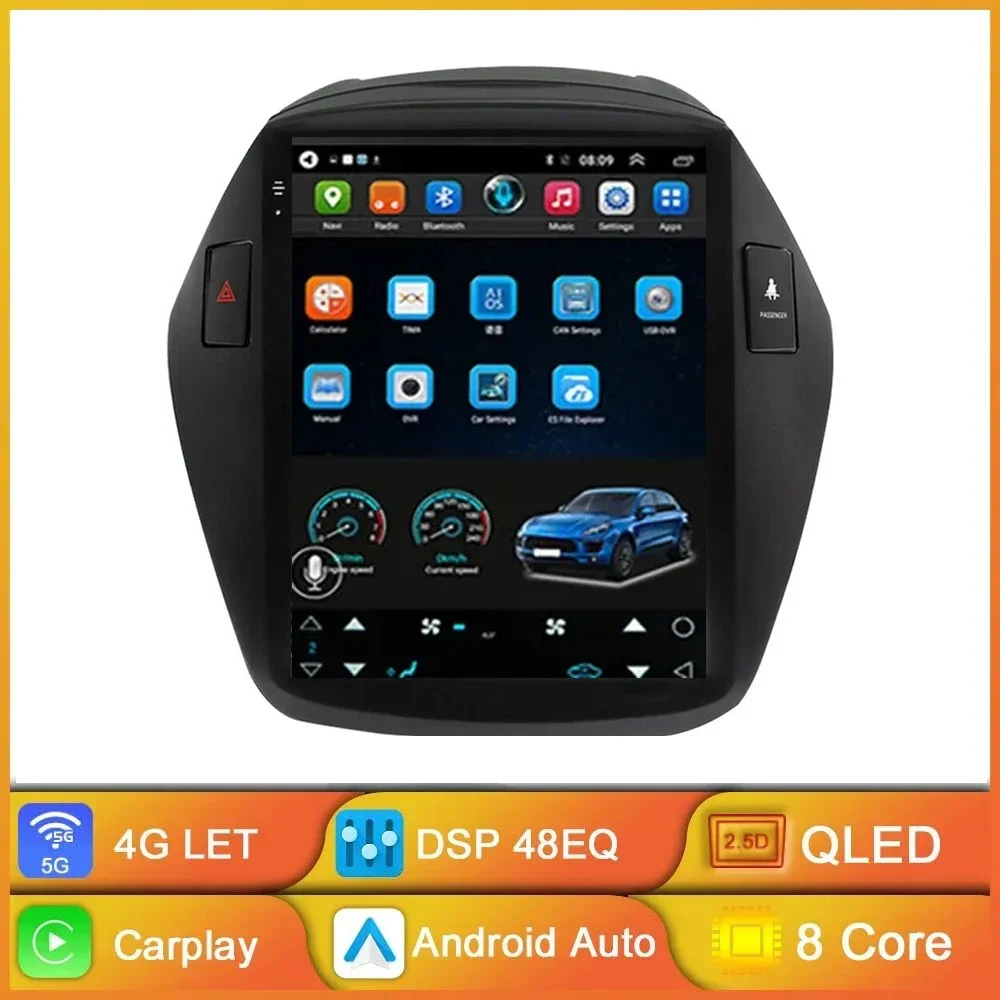 

2Din For Hyundai Tucson 2 LM IX35 2009-2015 Android 14 Car Radio Multimidia Player wireless Carplay Stereo 8G+128G IPS Screen FM