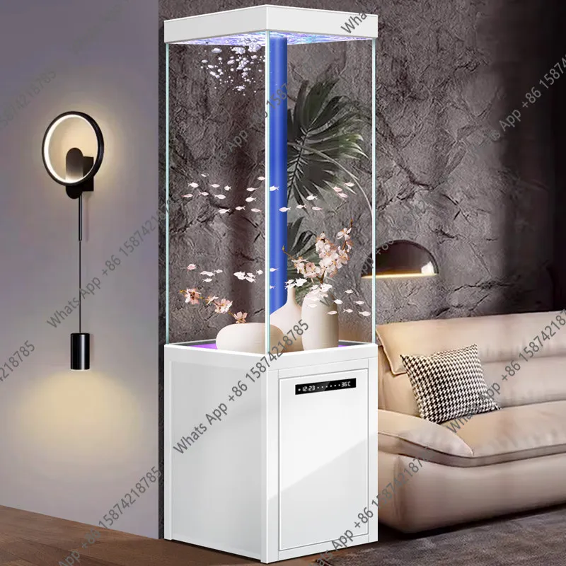 

Ultra-white vertical fish tank small living room home 2025 new bottom filter water-free smart aquarium floor-to-wall
