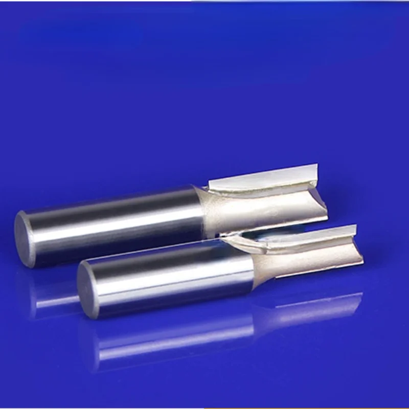 1/4 1/2inch Woodworking Tool Double-edged Straight Milling Cutter for Engraving Trimming Machine Short-edged Slotting Router Bit