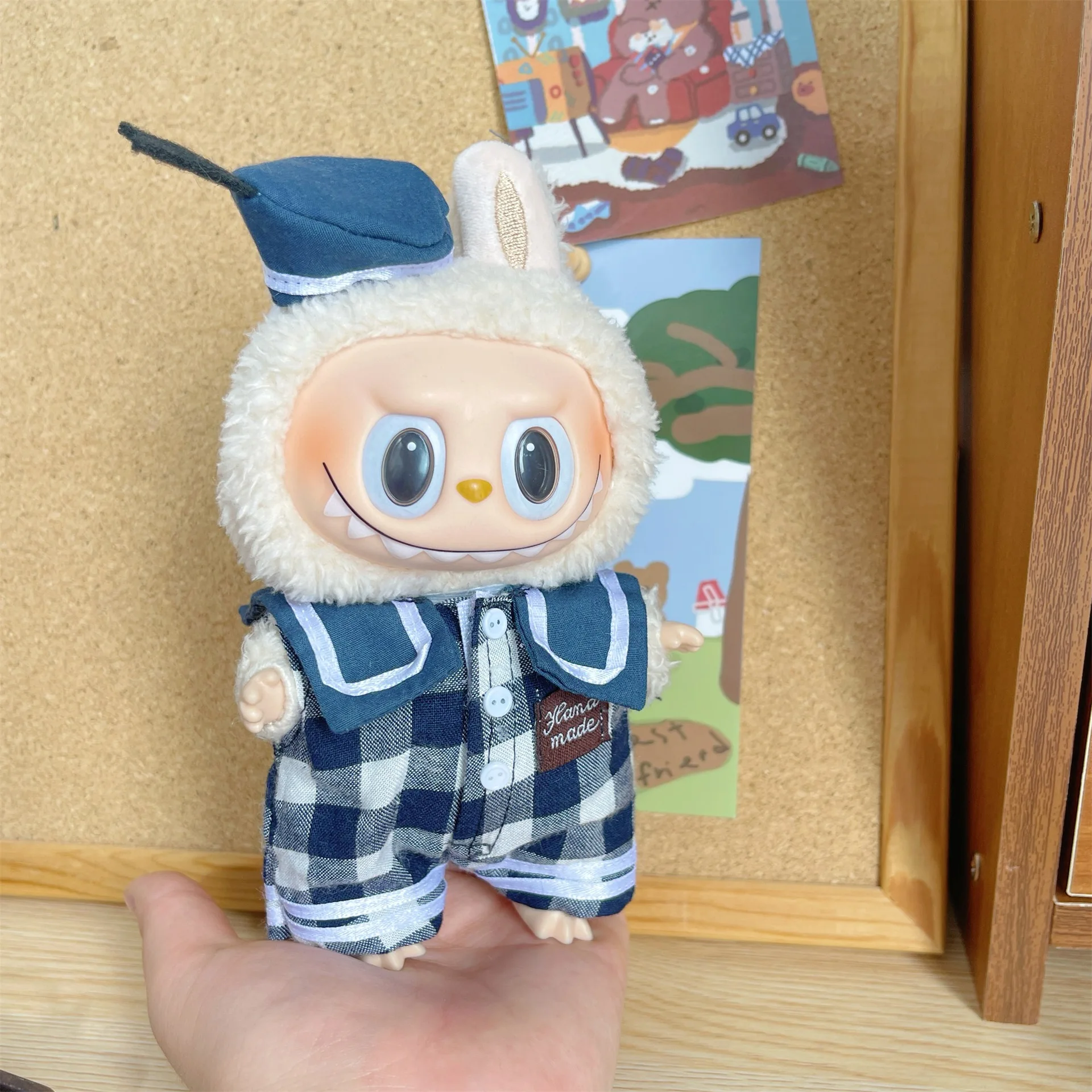 Lovely Suit Overalls For 17cm Ropa Labubu Mini Doll Clothes Naval style Fashion Design Matching Shoes Hat You Like