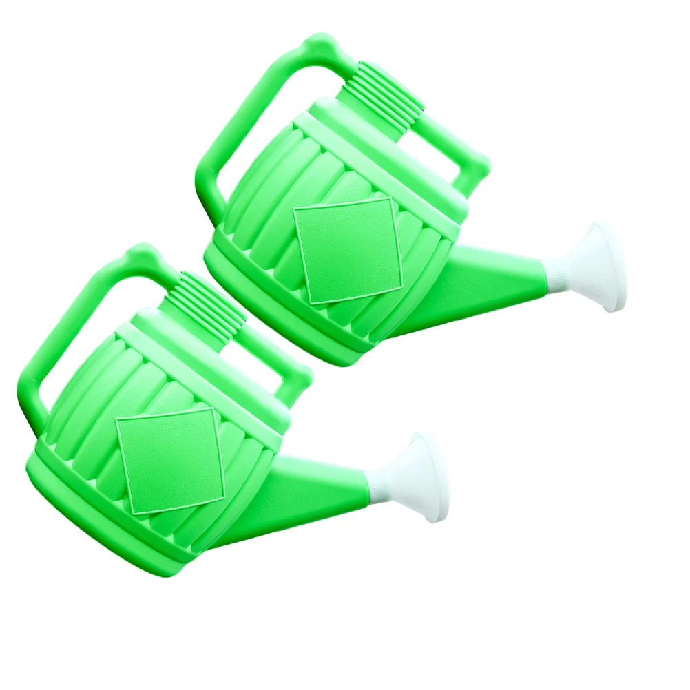 

2pcs Thickened Watering Can 5L Green Large Capacity Durable Plastic Even Watering Plants Gardening Team Sports