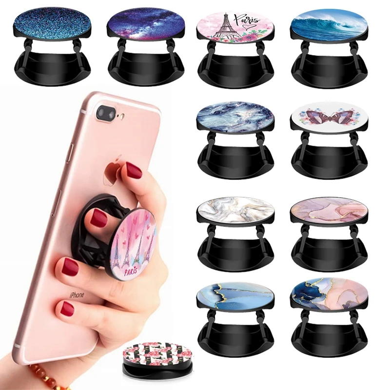 12 Pack color printing Foldable Expanding Cell Phone Finger Stand Holder Compatible with All Smartphones and Tablets