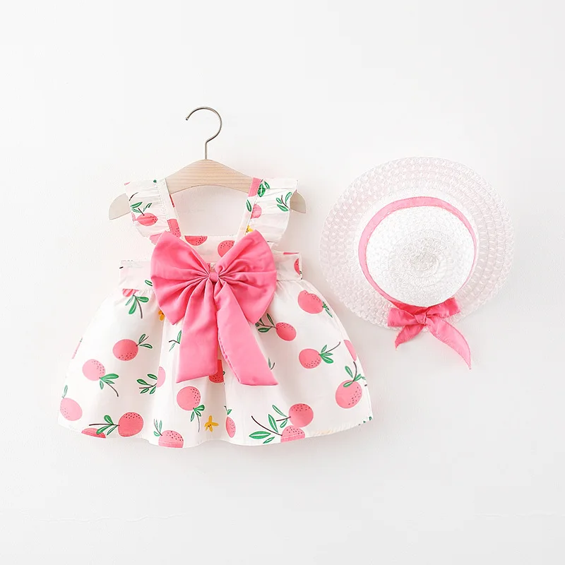 Baby Girl Dress Fruit Print Cotton Fashion Dress Summer New Comfortable Breathable Clothes