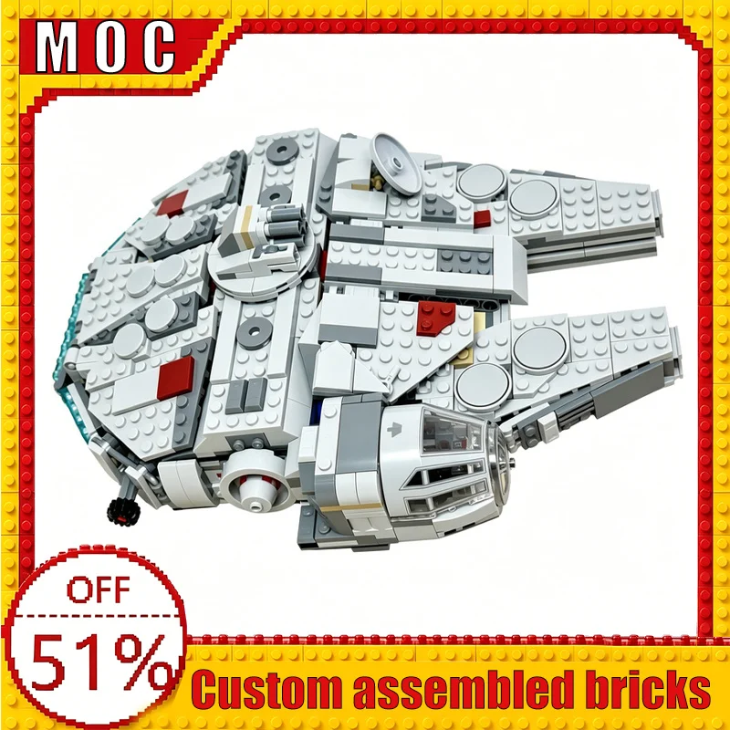

853PCS The Smarter Hole‑Free Millennium‑Falcon‑Alternate Build Of Smart Play 75426 War Series MOC Model Building Blocks DIY Gift