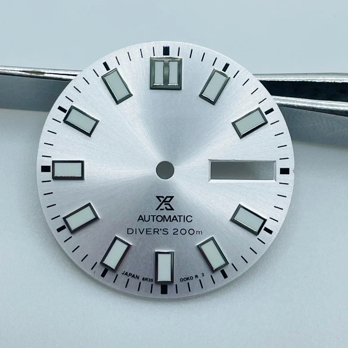 28.5mm NH35 / NH36 Dial Green Luminous Original Mechanical Watch S Dial Double Calendar Suitable for Seiko Modification