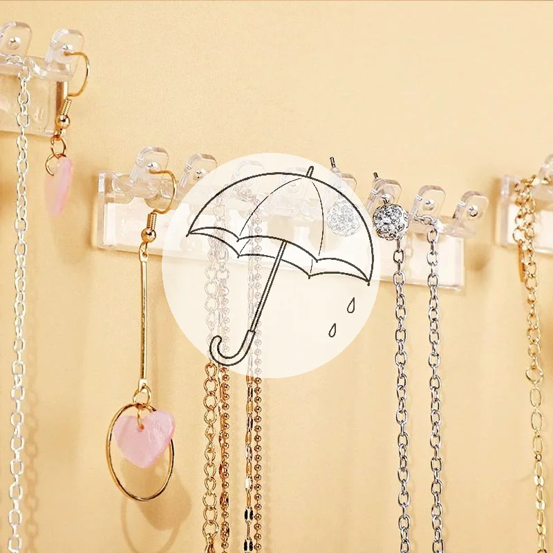 

[HS][HS]3Pack Necklace Holder, Necklace Organizer Wall Mounted With 8 Hooks, For Hanging Jewelry, Bangles, Bracelets And Rings
