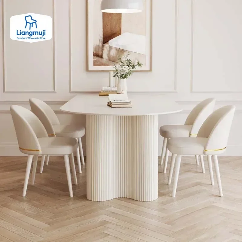Balcony White Dining Table Japanese Minimalist Luxury Kitchen Dining Table Modern Design Muebles De Cocina Home Furniture