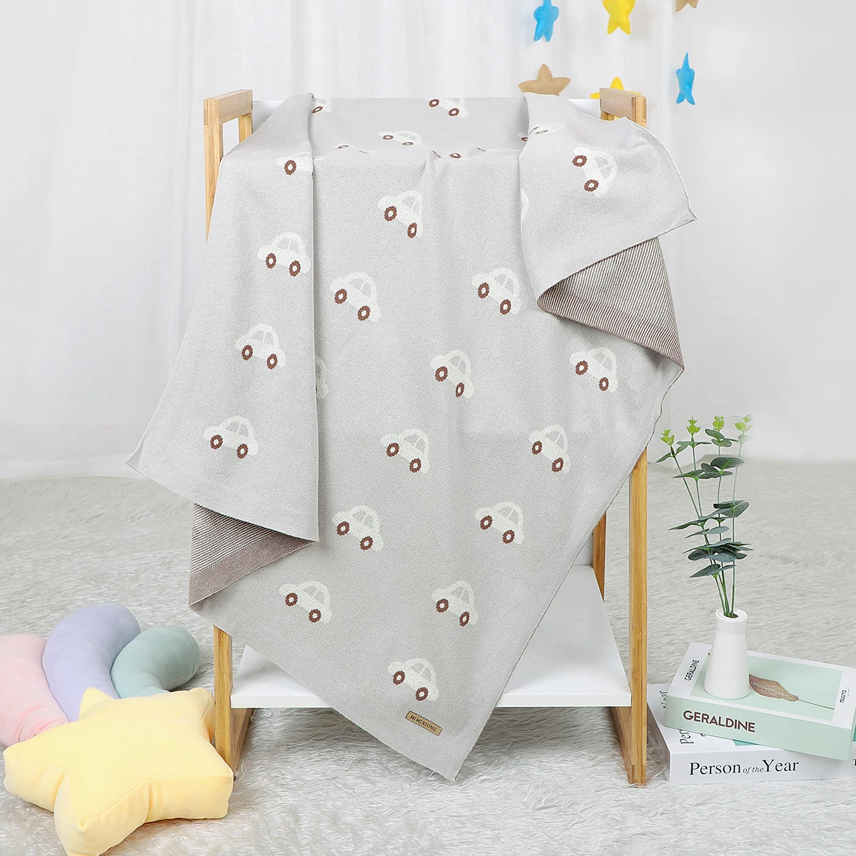 Newborn Baby Blanket Super Soft Cotton Infant Girl Boy Knit Bed Crib Quilt 100*80CM Toddler Stroller Warp Swaddle Plaid Cute Car