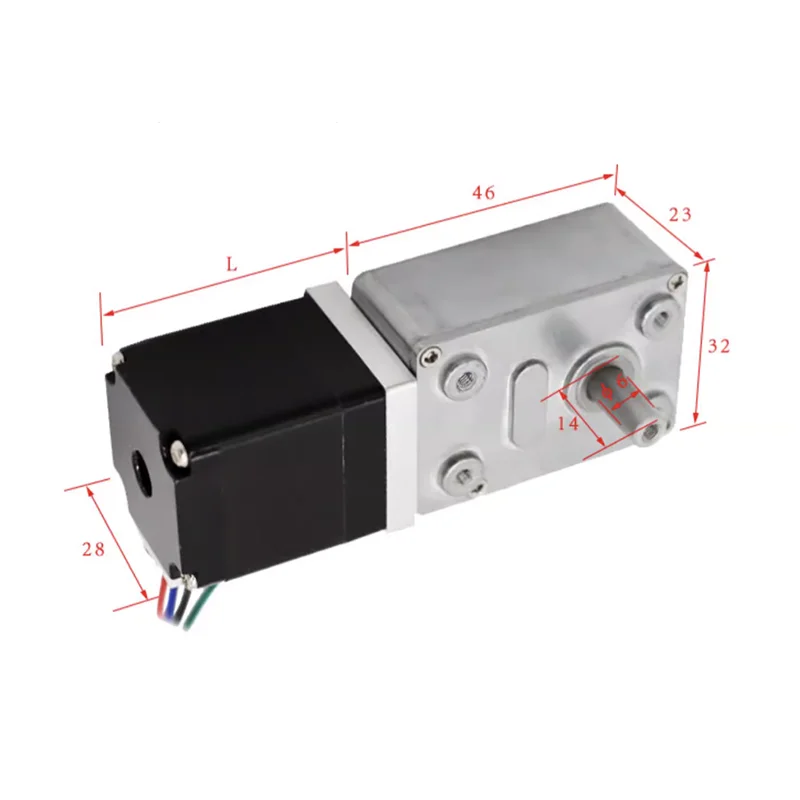 Custom 28 High Torque Micro DC Stepper Motor Small Worm Gear Reducer with 4632 Gear Brushless Motor for Car and Fan Use