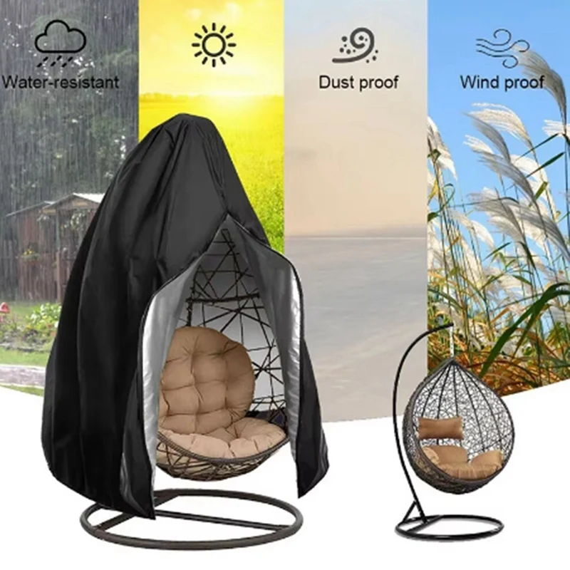 Chair Garden Outdoor Cover Waterproof Dustproof Swing Chair Covers Egg Shaped Hanging Chair Dust Protector With Zipper