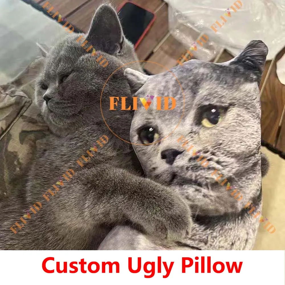 

Customized Pet Cat Animals Ugly Cushion,Personalized 3D Pillow,Custom Dog Throw Pillow,Hot Birthday Gift,Pet Loss Memorial Gifts