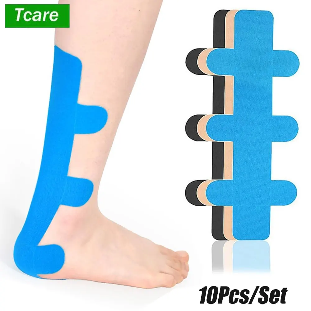 10Pcs/Set Breathable Kinesiology Achilles Tendon Tape, Provide Support for Ankle Achilles Tendon Ligament, Elastic Athletic Tape