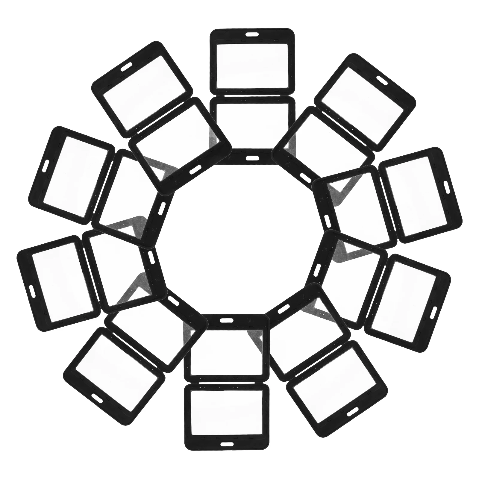 

12Pcs Dual Sided Plastic Card Holder Transparent Flipfold Id Badge Viewing Material Office Use