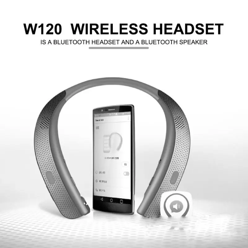 Nowe HBS-W120 słuchawki Bluetooth lekki stereofoniczny zestaw słuchawkowy z pałąkiem na kark bezprzewodowy zestaw słuchawkowy z głośnikiem do