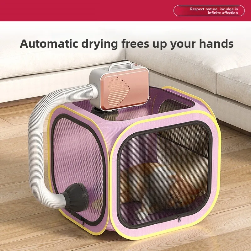 Pet Drying Box Cat Bath Blow Anti-escape Artifact for Puppies and Dogs Blow Drying Bag Household Water Dryer Portable Cat Cage