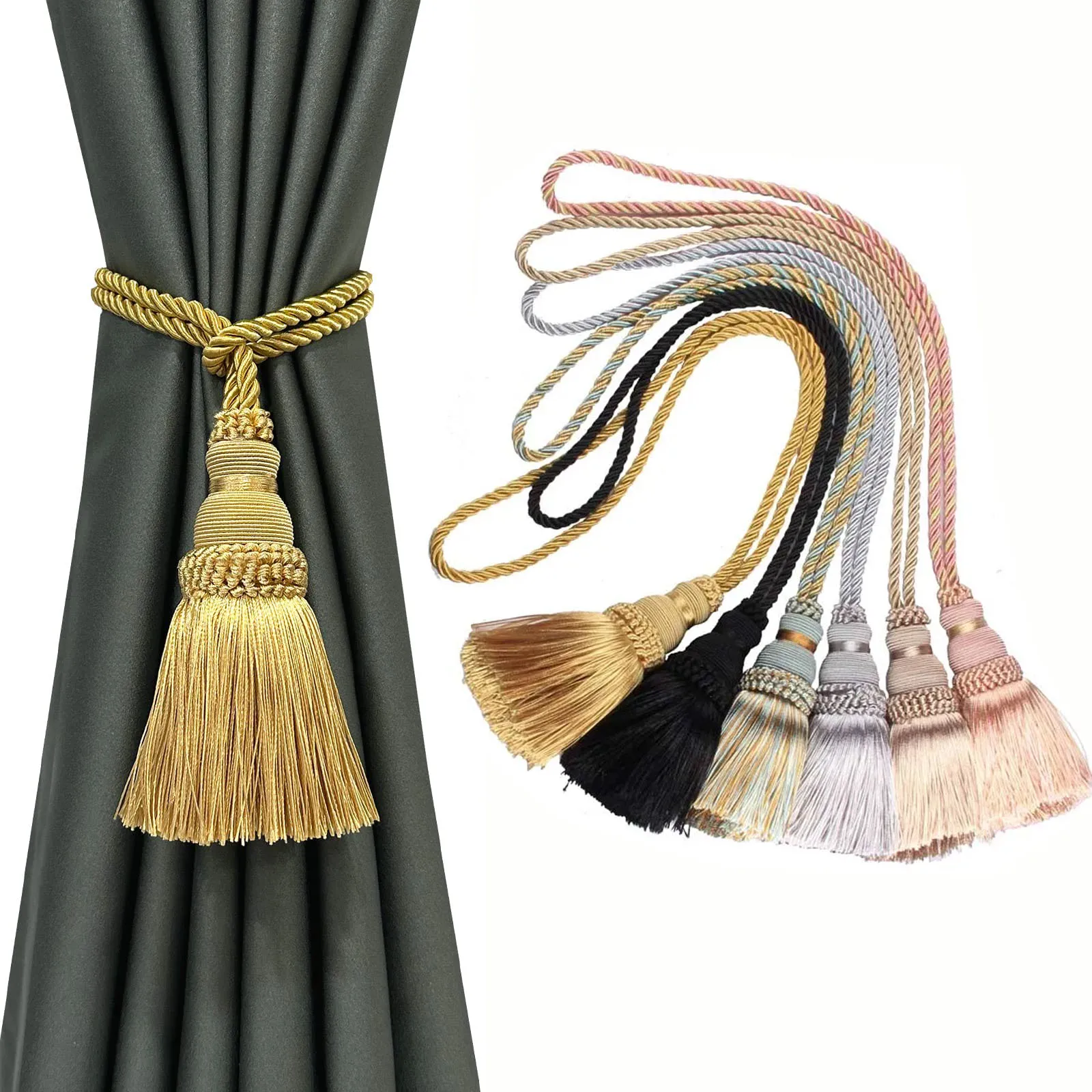 1PC Curtain Tassel Tieback Curtain Holder Accessory Bandage Rope Decorative Home Decor Hanging Rope Curtain Accessories