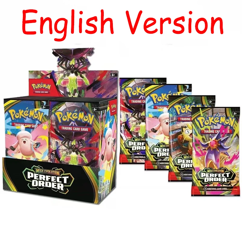 360 Piezas de Cartas Coleccionables Pokémon Scarlet Violet Prismatic Evolutions MEGA EVOLUTION Perfect Order English Booster Battle Transaction Card