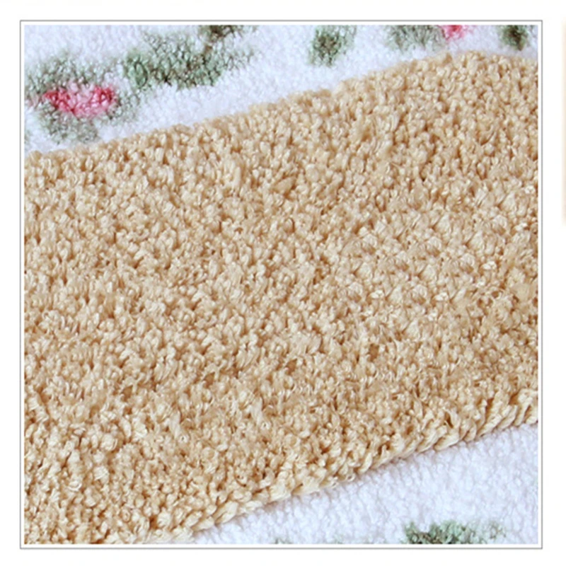 Oval Shape Bathroom Mat,Floral Style Bath Carpets,Long Size,Bedroom,Balcony Floor Rugs, Bathtub Side Doormat for Toilet,45*120cm